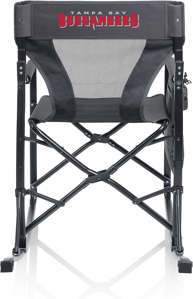 Picnic TIME NFL Woodland Rocking Camping Chair with Storage Caddy Camp Chair for Adults