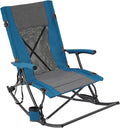 Folding Rocking Camping Chair with Foot Rest Portable Rocker Chair for Patio Lawn and Outdoors Heavy Duty Foldable Outdoor Chair for Adults Supports 330lbs
