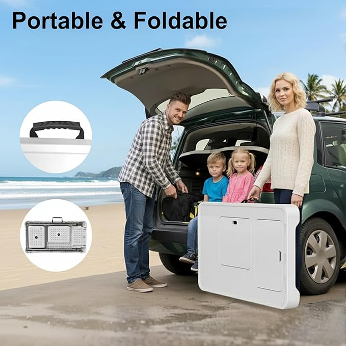 Folding Fish Cleaning Table Portable Camping Double Sinks Table with 2 Dual Water Basins Faucet Drainage Hose Sprayer Outdoor Fish Fillet Cleaning Station with Storage Box