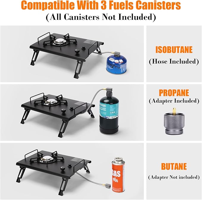Folding Camping Table + Camping Stoves + Charcoal Grill Outdoor IGT Cook System with Carry Bag IGT Table for BBQ Beach Backyard