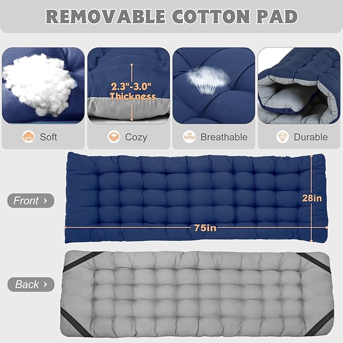 ABORON Camping Cot for Adult 28 Extra Wide 2PK Heavy-Duty 1200D Oxford Cot for Sleeping Portable Folding Camp Bed with Mat &amp Carry Bag