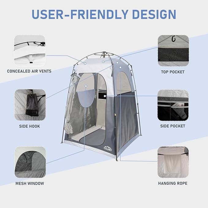 Instant Camping Shower Tent Privacy Shelter Portable Outdoor Sun Shelter for Camping Beach Hiking Fishing 1 Room/2 Rooms