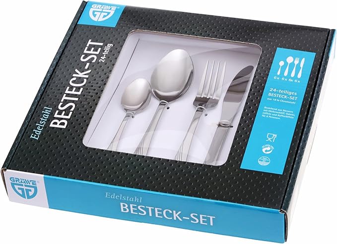 GRÄWE - 24 Piece Cutlery Set (Stainless Steel)