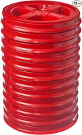 Gamma Seal Lids for 3.5 5 6 and 7 Gallon Buckets – Pack of 12 Red – Food Grade BPA Free Reusable Lids Made in USA