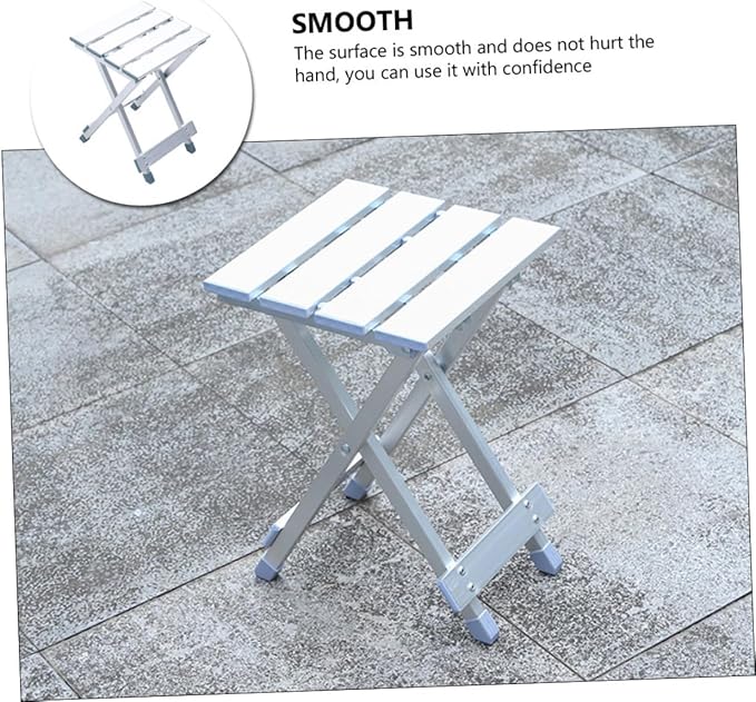 1Pc Lightweight Folding Stool Aluminum Alloy Design for Outdoor Camping Garden Fishing and Picnics Compact Portable with Weatherproof Surface