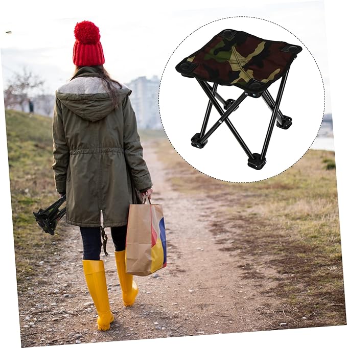 KESYOO Oxford Cloth Folding Fishing Stool Portable Outdoor Camping Chair Foldable Stool for Fishing and Camping