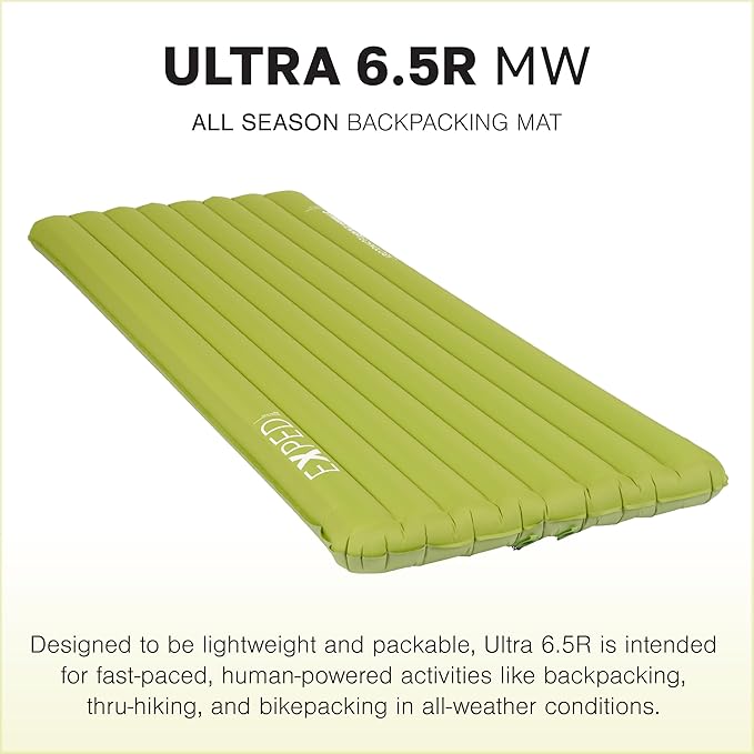 Exped Ultra Series: 1R 3R 6.5R 8R 10R Single &amp Duo - Lightweight Backpacking Mat - Packable and Comfortable - Sleeping Pad with Pumpbag for Self-Inflation