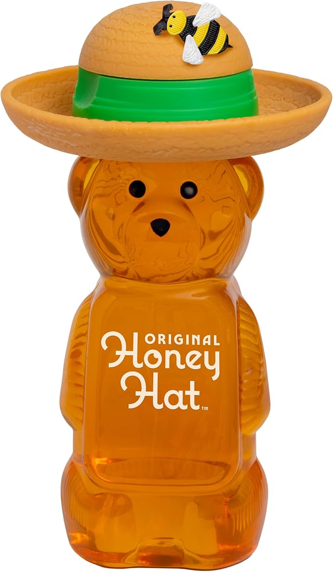 The Gardener Patented Drip-Catching Lid Replacement for Honey Bear Bottles &amp Table Syrup Bottles/No Mess Kitchen Gadget/Honey &amp Table Syrup Bottle Topper/Made in USA