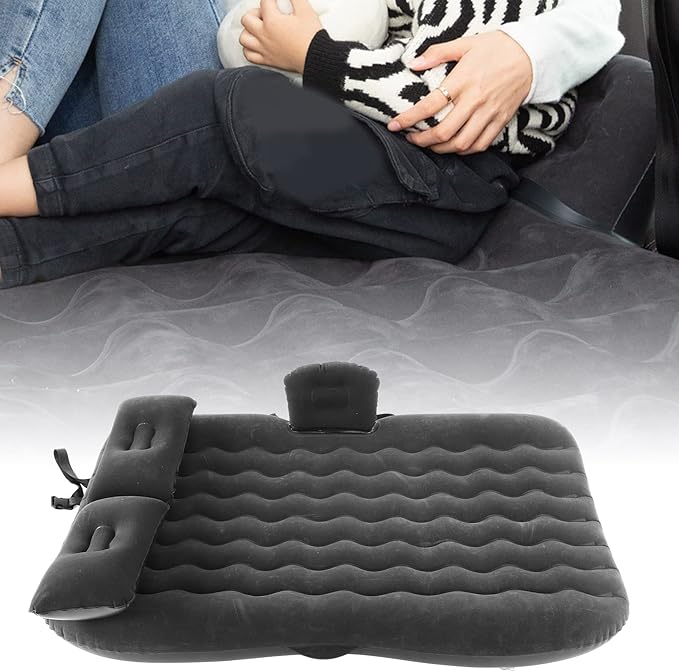 Inflatable Car Air Mattress SUV MPV Backseat Bed with 2 Pillows &amp Pump Portable Camping Sleep Pad for Travel