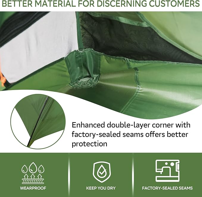 Clostnature Lightweight Tent for Backpacking - 1/2/3/4 Person Ultralight Backpacking Tent Waterproof Easy Setup Camping Tent Hiking Tent for Outdoor Hiking and Mountaineering