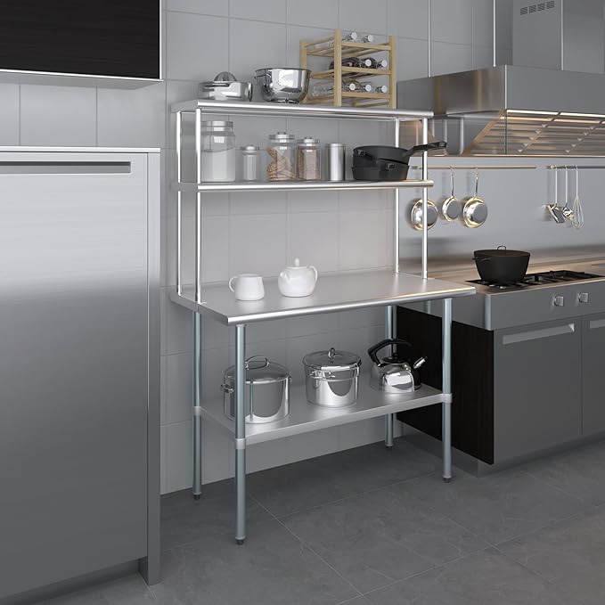 AmGood Double OverShelf Stainless Steel NSF - Many (48 Long x 12 Deep)