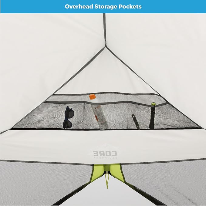 CORE 12'x10' Instant Screen House | Folding and Portable Large Pop Up Canopy Shelter with Included Carry Bag | Perfect for Family Camping Outdoor Picnic Backyards BBQ Tailgate Patio and Party