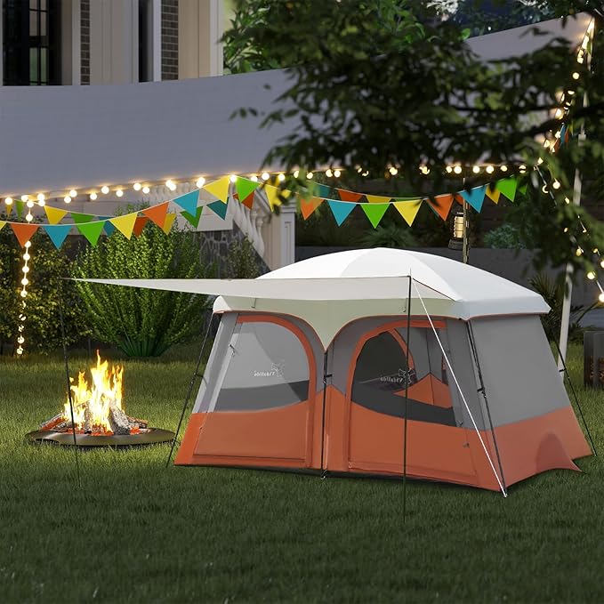 Vidalido Tents3-4 Person Camping Tent with Extended VestibuleWeather Resistant Family Tents with Breathable Mesh WindowsEasy Install Waterproof Outdoor Tent for Backpacking and Camping Hiking