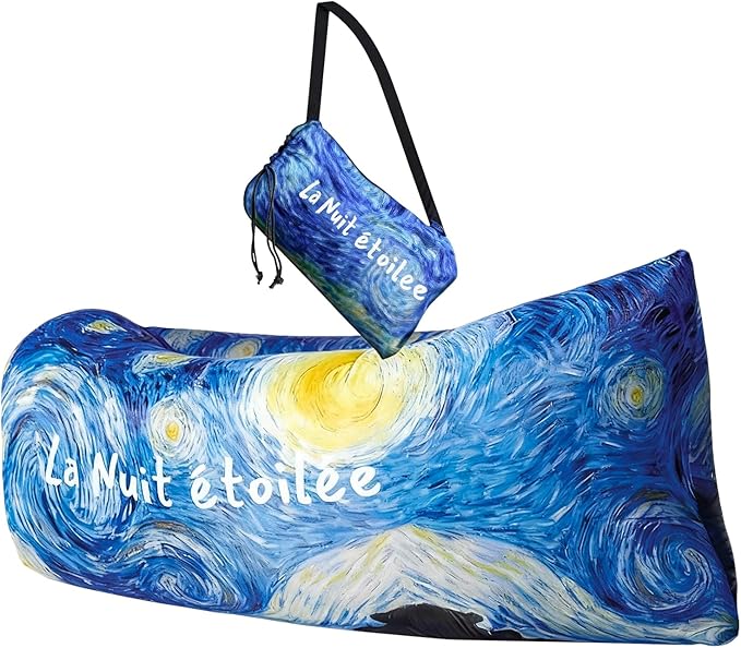 Inflatable Couch Air Sofa Hammock Portable–Folds Compactly–400lb Weight Capacity–63 x 30 x 21-Waterproof Anti Air Leaking Design Camping Chair for Traveling Beach Picnics &amp Camping(Starry Night