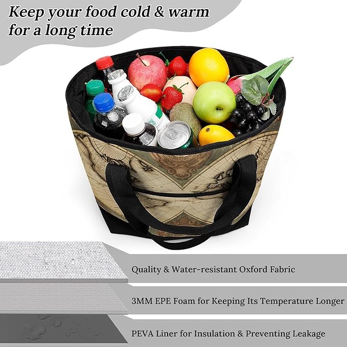 Insulated Shopping BagLarge Reusable Cooler Bags 9cf1f95843ff702322dd3a7d8341689 Printed Foldable Shopping BagTravel Waterproof Shoulder Bag