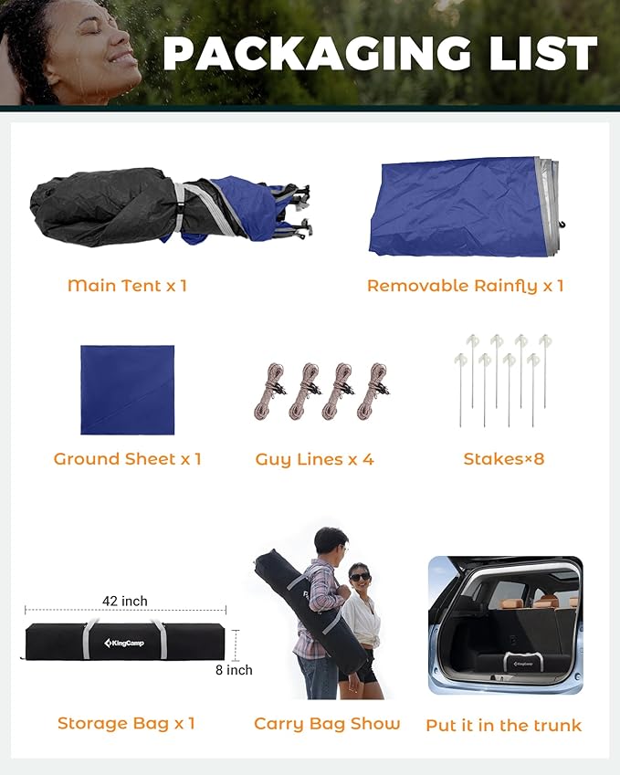 KingCamp Instant Shower Tent Portable Superior Stable Privacy Shelter Large Room Outdoor Toilet Tent with Floor for Beach Camping &amp Hiking Setup in Under 60s