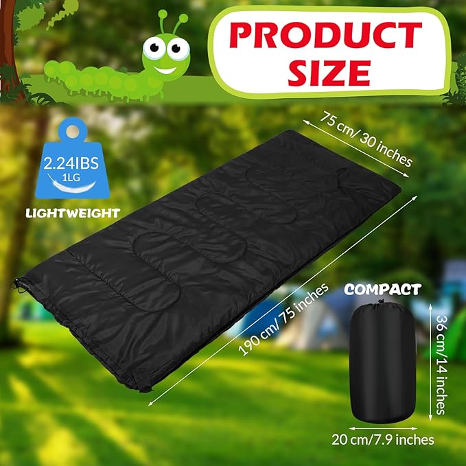 Macarrie 12 Pack Camping Sleeping Bags for Adults Homeless Bulk Cold Weather Kids Sleeping Bag Lightweight Waterproof Compression Sack for Backpacking Traveling Hiking Outdoor Shelter