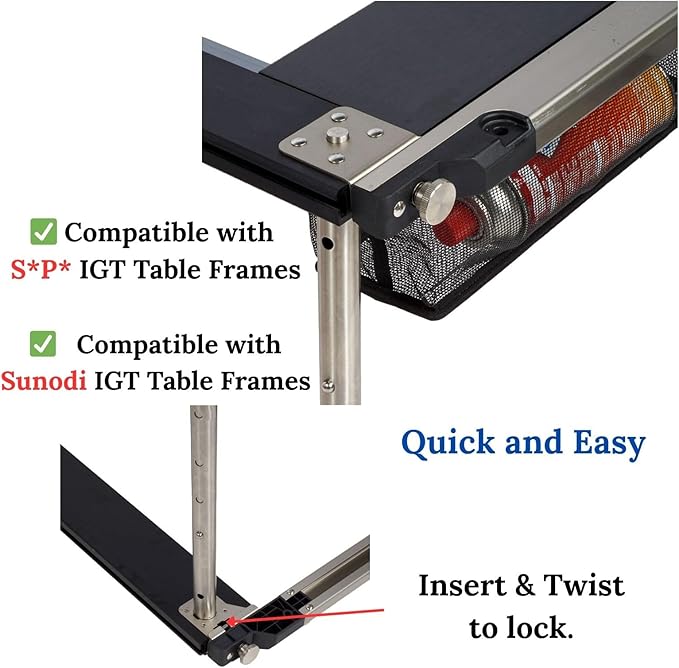 IGT Camping Table Legs 304 Stainless Steel Adjustable Height Telescopic Design Tool-Free InstallationCompatible with Most IGT Frames Outdoor Cooking Picnic BBQ (Set of 4) (M (15.7”–26.0”))