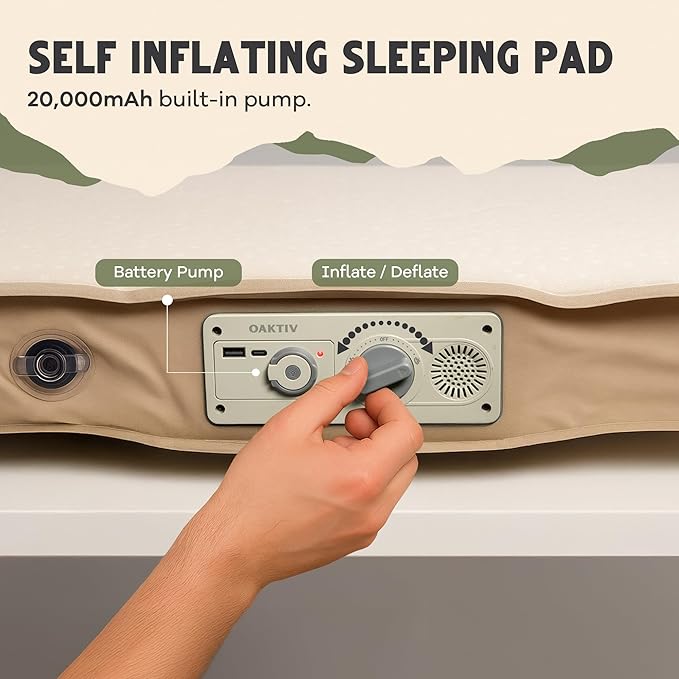 Self-Inflating Camping Sleeping Pad – 4 Wandermate Memory Foam Air Mattress for Backpacking Car Camping &amp Tents Compact and Durable