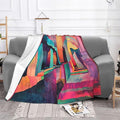 Grid Corridor Soft Fleece Blanket 60 * 50 inch Soft Sofa Blanket Suitable for Sofa Camping Travel Night Cover Blanket