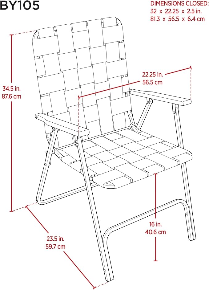 Camp &amp GO Steel Folding Grey Outdoor Patio/Camping Chair with Blue Woven Fabric and Arm Rests (Pack of 2)