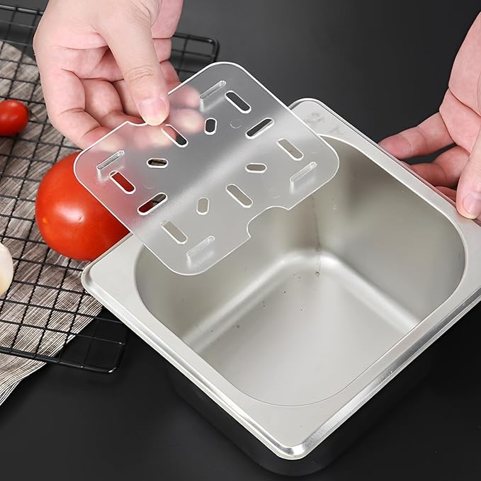 25 PCS Plastic Drain Shelf for 1/6 Size Food Pan Clear Plastic Grate Trays Acrylic Food Drain Pan Trays for Food Fruit Vegetables Sink Teapot Dish Kitchen Restaurant Hotel