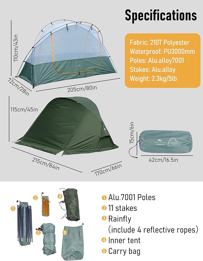 iClimb Ultralight 4 Season Solo Tent Waterproof with Snow Skirt Rainfly Ground/Off The Ground Tent for Backpacking Camping Hiking Trekking Mountaineering