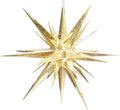Novelty Lights 24 inch LED Moravian Star in Gold Metallic Lighted Indoor/Outdoor Hanging Display Weather Resistant Holiday Décor 4 Replaceable E12 Bulbs