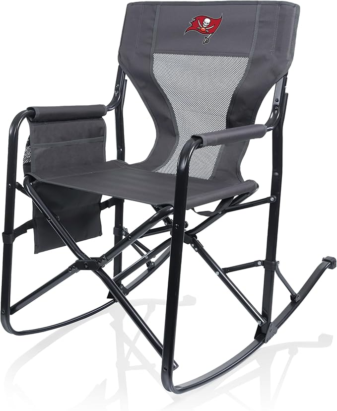 Picnic TIME NFL Woodland Rocking Camping Chair with Storage Caddy Camp Chair for Adults