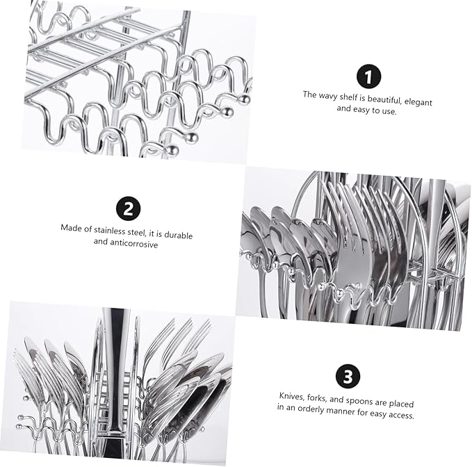 HEALLILY 1 Set Stainless Steel Tableware Modern Cutlery for Home Outdoor Travel Dining Lightweight Dishwasher Safe Elegant Mirror Finish present for Friends and Family