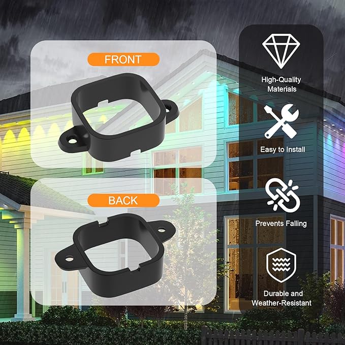 80 Pack Mounting Brackets for Govee H706/H706 Pro Permanent Outdoor Lights Light Clips Mounting Brackets Compatible with Govee H706A H706B H706C