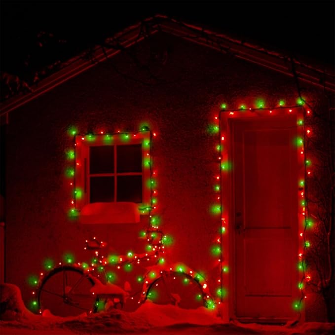 WATERGLIDE 1000 LED Christmas String Lights 328 FT Green Wire LED Decorative Fairy Lights with Remote &amp 8 Modes Waterproof for Outdoor Xmas Holiday Party Garden Wedding Home Decor Red &amp Gre