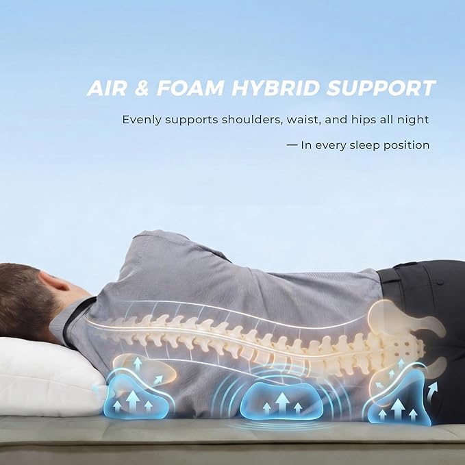 Camping Air Mattress Inflatable Sleeping Pad for Camping Thick Camping Mattress Pad for SUV Truck Bed Rooftop Tent &amp Ground Tent (Mattress &amp Electric Pump)
