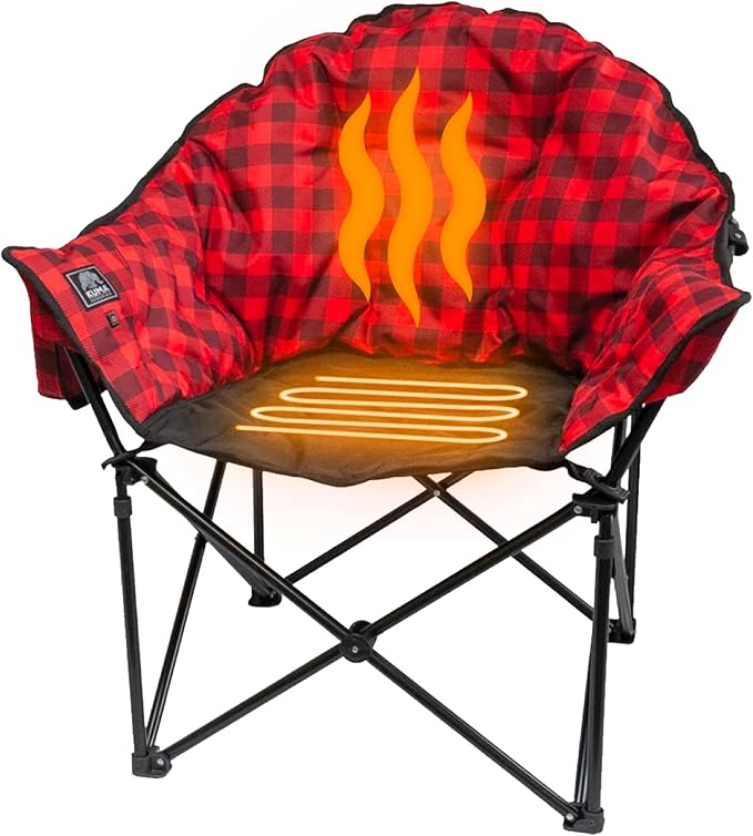 Kuma Outdoor Gear Lazy Bear Heated Chair Polyester (Red Plaid)