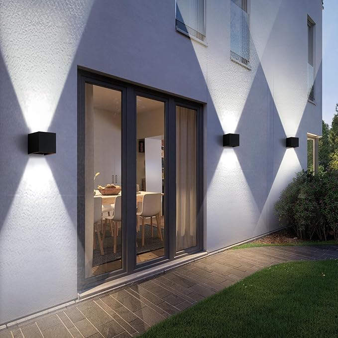 20W Outdoor Wall Light Modern Waterproof 6500K Porch Light Adjustable Up &amp Down Beam 2 Pack - YY-BD-020