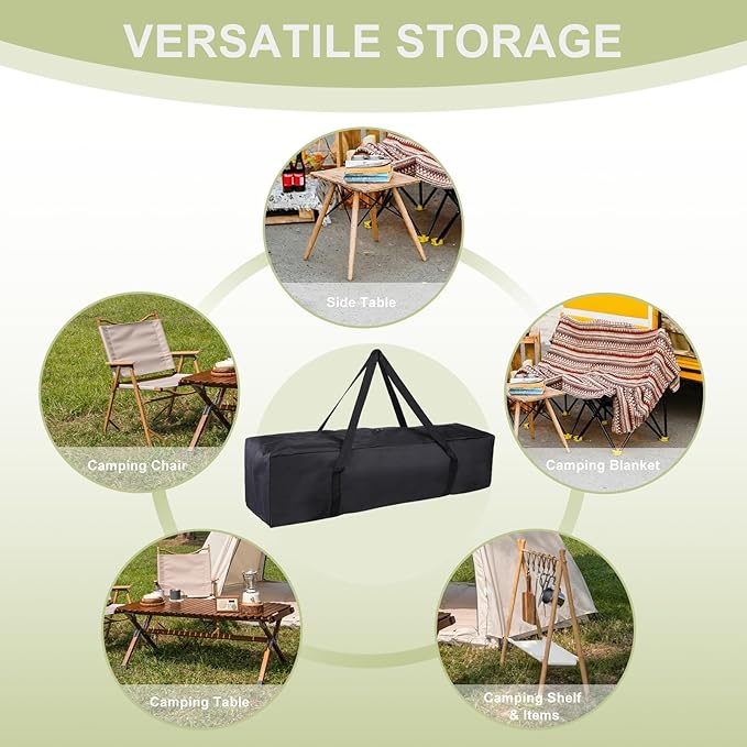 Camp Chair Replacement Bag Camping Folding Chair Storage Bag Large Zippered with Handle Strap 43 x 10 x 10 Inch Fit for Outdoor Travel Tent Storage (2 Pack Black)