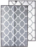 Mountain Mat 5x7 Gray Lattice Outdoor RV Mat – Extra Thick 5mm Recycled Poly Rug – Heavy-Duty Waterproof Reversible – Stylish Luxury Mat for Camping Patio Beach (Gray Lattice NO Carry Bag 5'x7')