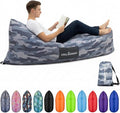 Portable Inflatable Lounger for Beach &amp Camping – Self-Inflating Air Couch Beach Sofa and Outdoor Lounge Chair for Relaxation and Comfort