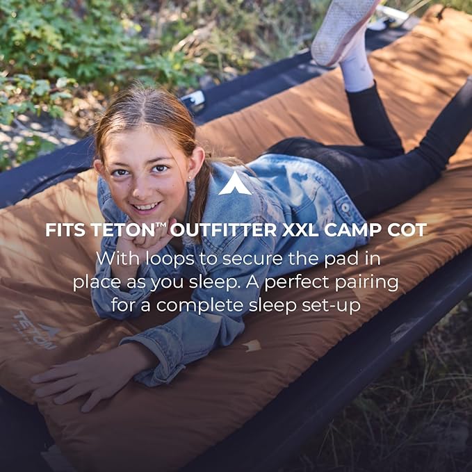 Teton Outfitter Canvas Camping Pad Comfort Infused Sleeping Pad Glamping Level Comfort with a Cloud Like Mattress Perfect with Outfitter Camp Cots