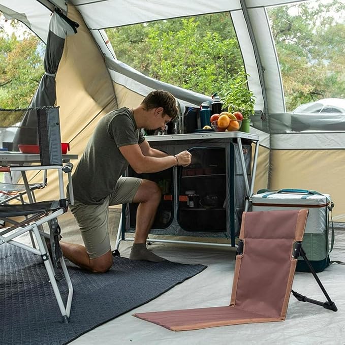 Ultra-Light Folding Camping Chair with BackrestOutdoors Relaxing Floor Seat for SwimmingPool Beach Lawn Picnic Road Trips