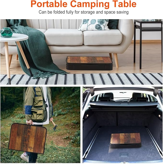 zenithstar Portable Folding Camping Table - Lightweight Aluminum Compact Picnic Table with Carrying Bag - Adjustable Height Waterproof Surface for Outdoor RV BBQ Beach Travel and Hiking