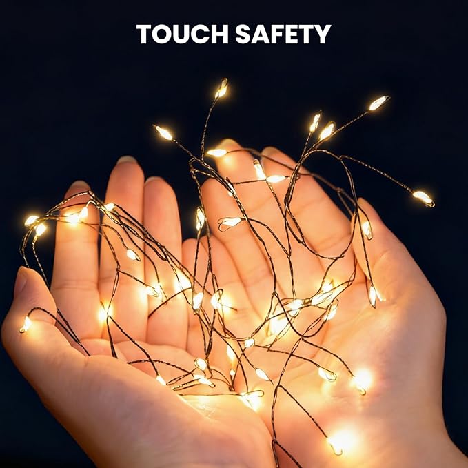 Dailyart Fairy Lights Plug in 3000 Led Cluster Lights with Timer 195Ft Waterproof Warm Twinkle String Light with Remote for Bedroom Wreath Garland Window Wedding Christmas Tree DecorationBlack Wire