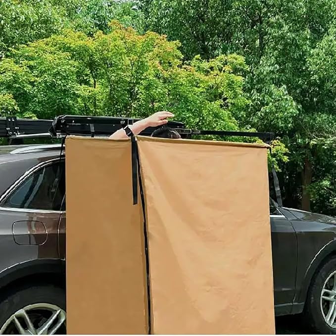 Vehicle Side Shower Tent RV Outdoor Shower Enclosure Outdoor Camping Awning Shower Room Waterproof for Long Road Trips Van Beach(Black)