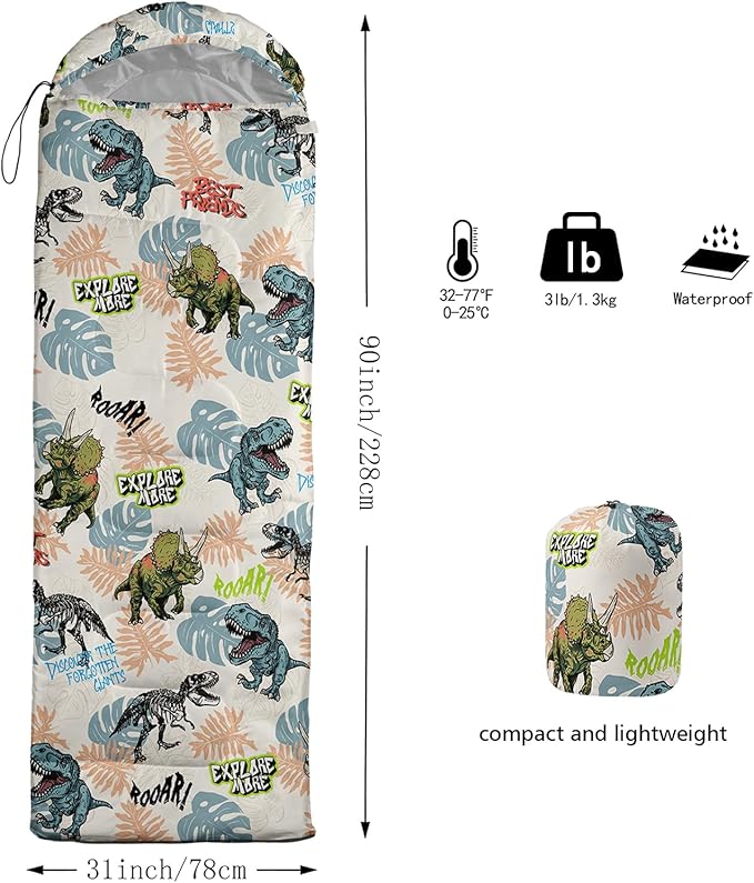QOOMO Camping Sleeping Bags3 Season Warm &amp Cool WeatherLightweightWaterproof Sleeping Bags for Adults &amp KidsTravelingand OutdoorsCamping Gear Equipment