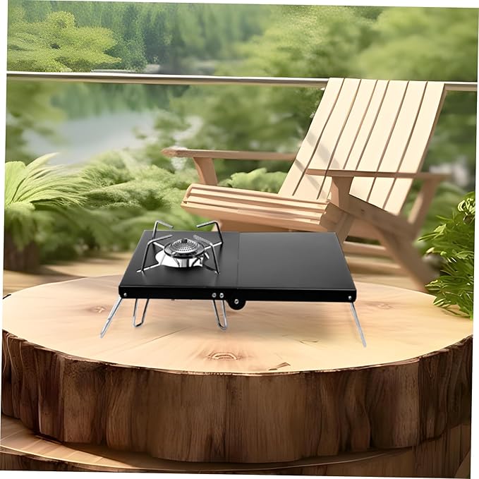 YARNOW Collapsible Outdoor Grill Table Portable Camping Stove Holder Picnic Table for and Campfire Cooking