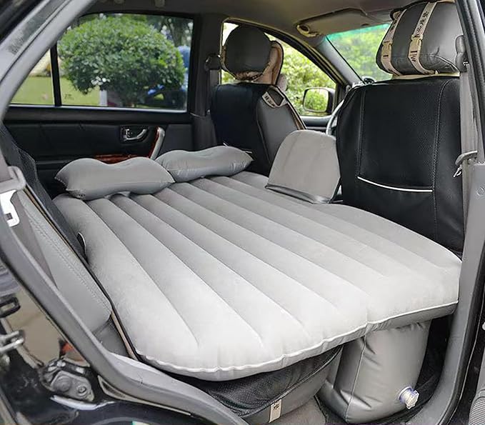 Inflatable Car Air Mattress Back Seat Bed with Air PumpThickened Portable Car Travel Sleeping Camping Air Mattress Blow Up Bed for Car Universal SUV