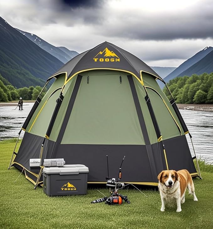 Camping Tent with Instant Setup 2/3 Person Weatherproof Easy Quick Set Up in 60 Seconds with Rainfly Backpack Tent for Family Camping &amp Hiking Upgraded VentilationCenter Height 66-inch