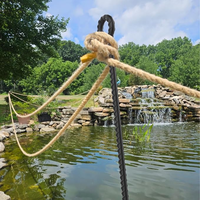 18 Inch Rebar Stakes with Loop 12 Pack Camping Tent Ground Anchors Heavy Duty 1/2 Inch Diameter Metal Tree Stakes and Supports for Leaning Trees Dog Tie Out Stake Garden Rope Fence Stakes Black