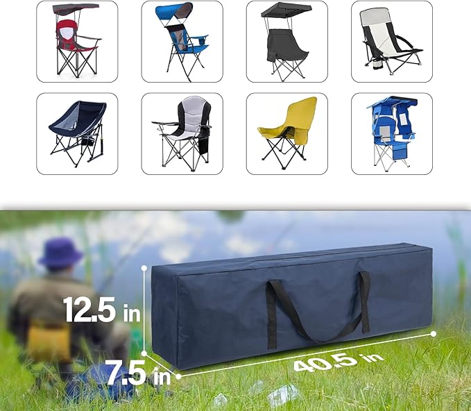 BDL Double Camping Chair Replacement Bag 40 Inch Extra Large Zippered Cot Bag for Travel Camping Sports Equipment Storage - 2 Pack