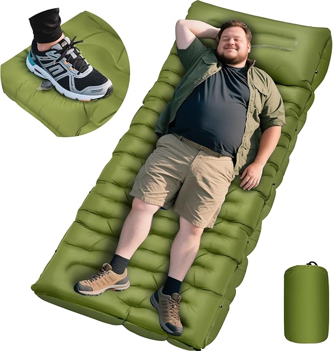 Sleeping Pad for Camping 6 Extra Thick Camping Sleeping Pad with Pillows &amp Built-in Foot Pump Ultralight Inflatable Sleeping Pads Compact for Travel Tent Hiking Camping Backpacking Car Camp Gea